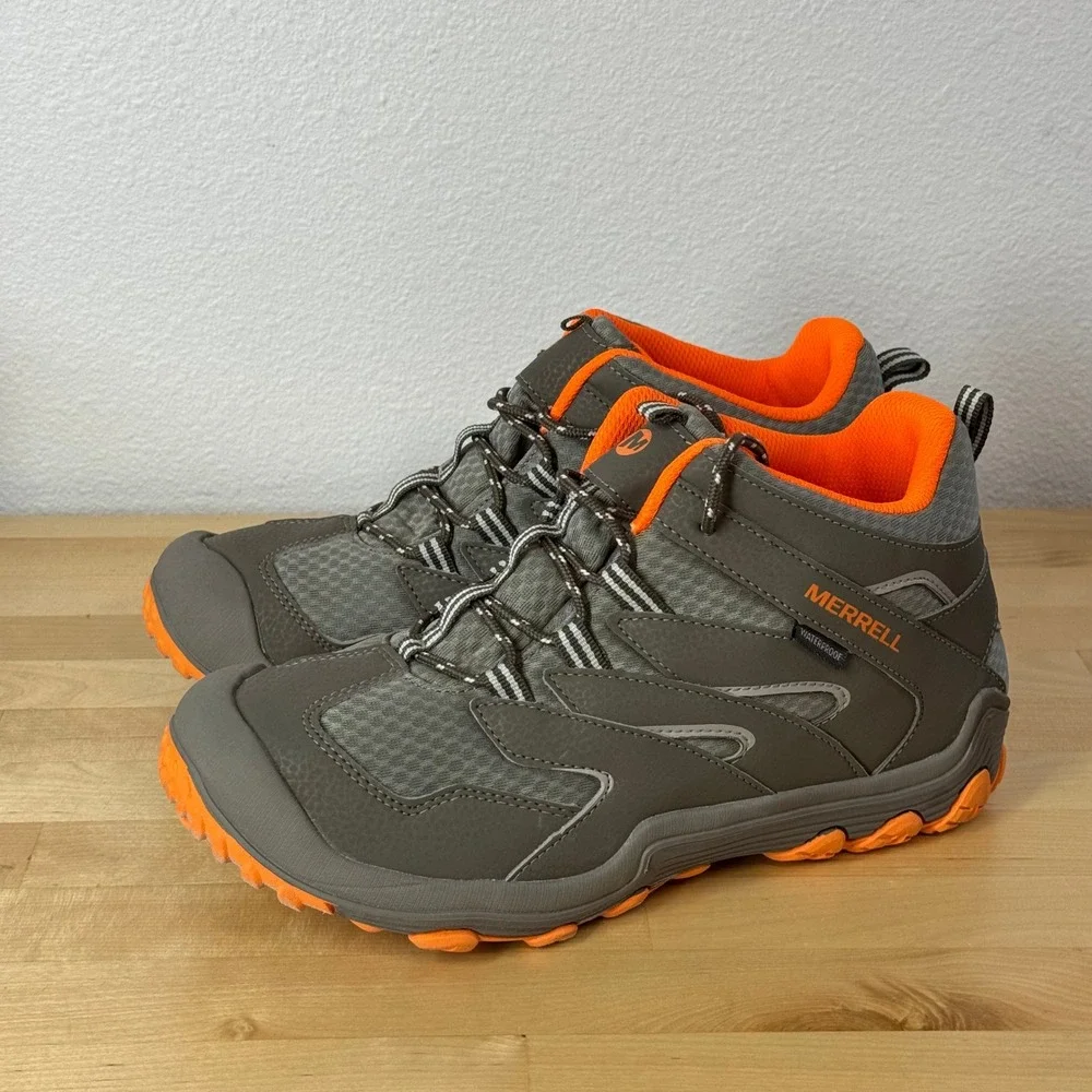 Merrell Chameleon 7 Mid ACS Hiking Boots Kids Grey Orange MK262177 Size 7M